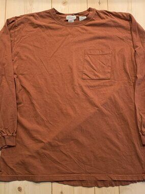 Vintage 90s St. John's Bay Outdoor Retro Orange Pocket Long Sleeve T-Shirt XLT
